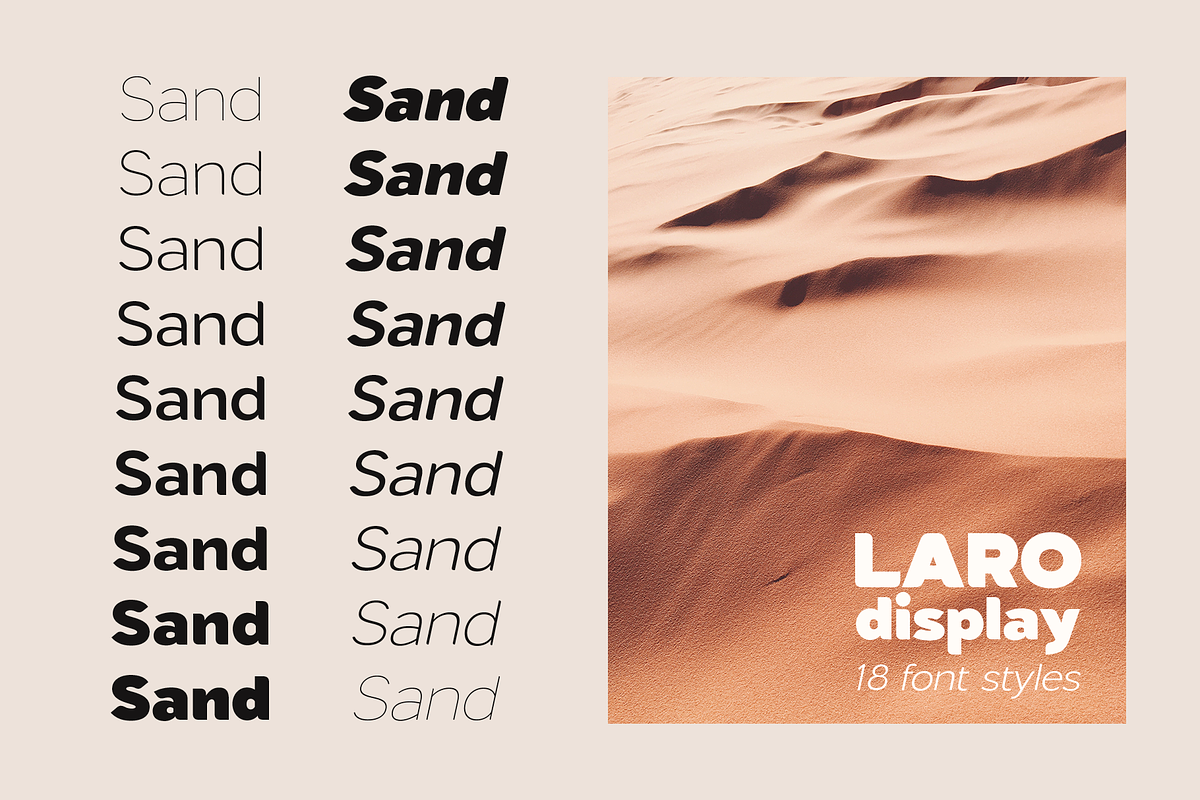 Laro Display Font Family, a Sans Serif Font by Larin Type Co. (Photo 3 of 13)