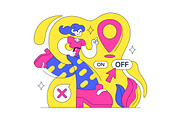 4 Location Permission Illustration, a Person Illustration by denayunebgt (Thumbnail 3 of 4)