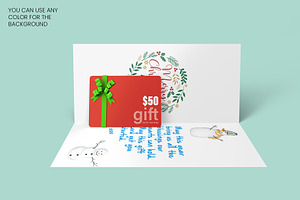 Gift Card With Ribbon Mockup