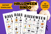 Printable Halloween Bingo Games, a Print Template by Adalin Shop (Thumbnail 1 of 6)