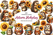 Autumn Hedgehog Clipart, an Illustration by CreationArt (Thumbnail 1 of 5)