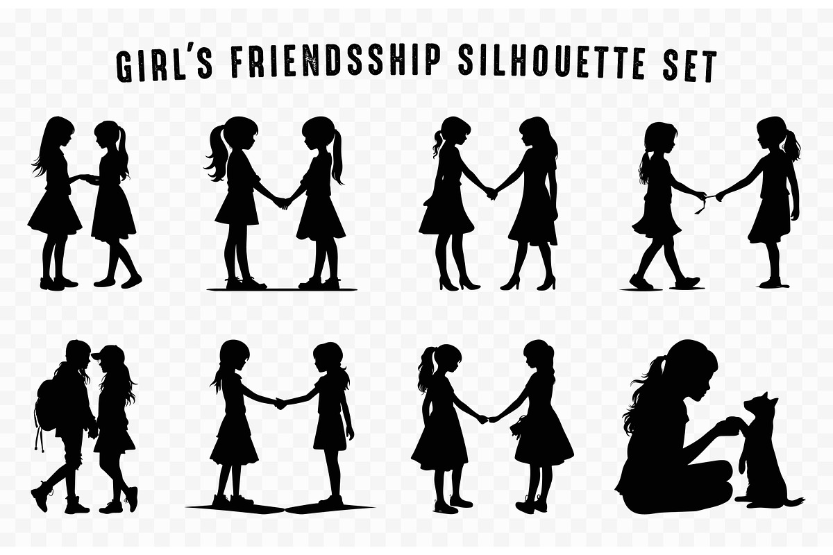 Female Friends Silhouette Vector art, a Person Illustration by Gfx Expert Team (Photo 2 of 3)