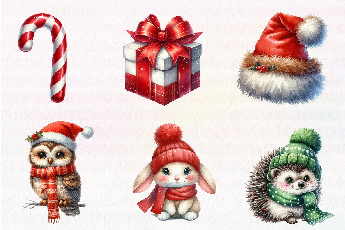 Woodland Christmas Clipart, an Illustration by CreationArt (Photo 5 of 7)