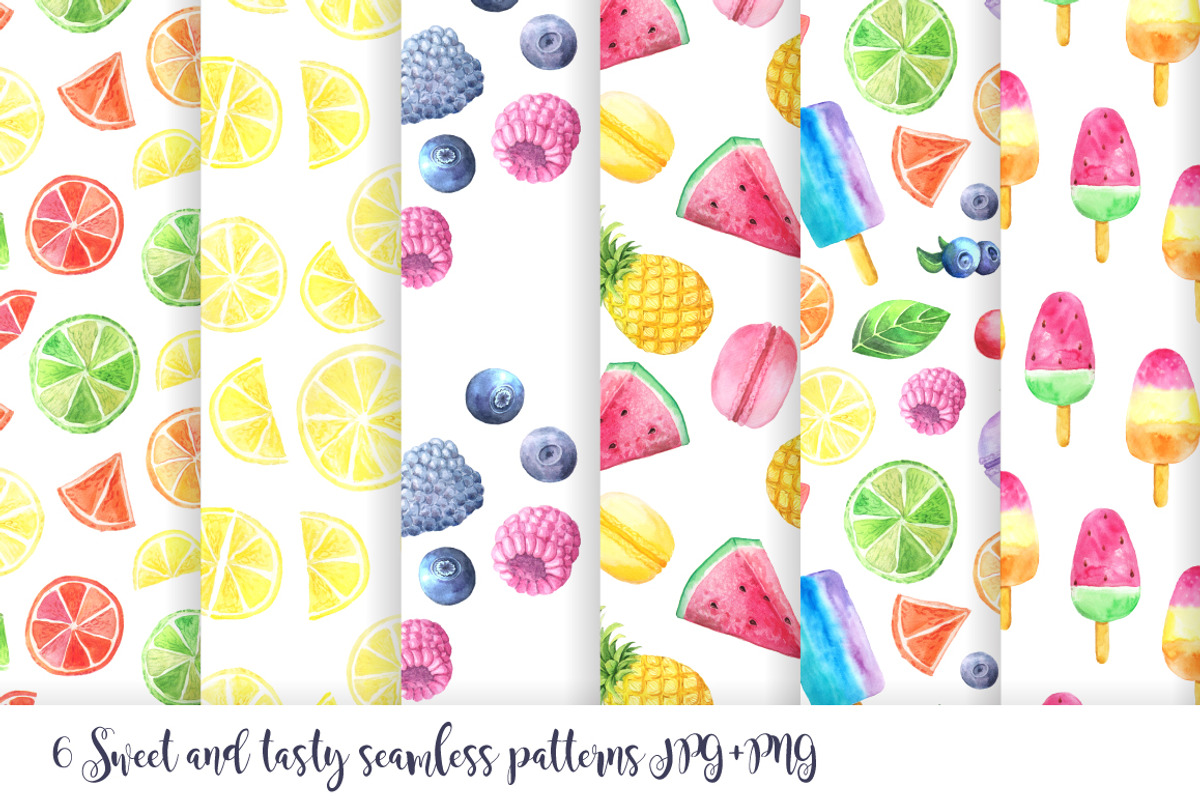 Watercolor Fruits&Desserts Set, a Decorative Illustration by LarysaZabrotskaya (Photo 3 of 5)