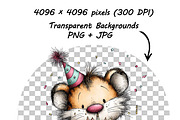 Tiger Birthday Party Safari Cliparts, a Graphic by one-touch (Thumbnail 10 of 17)