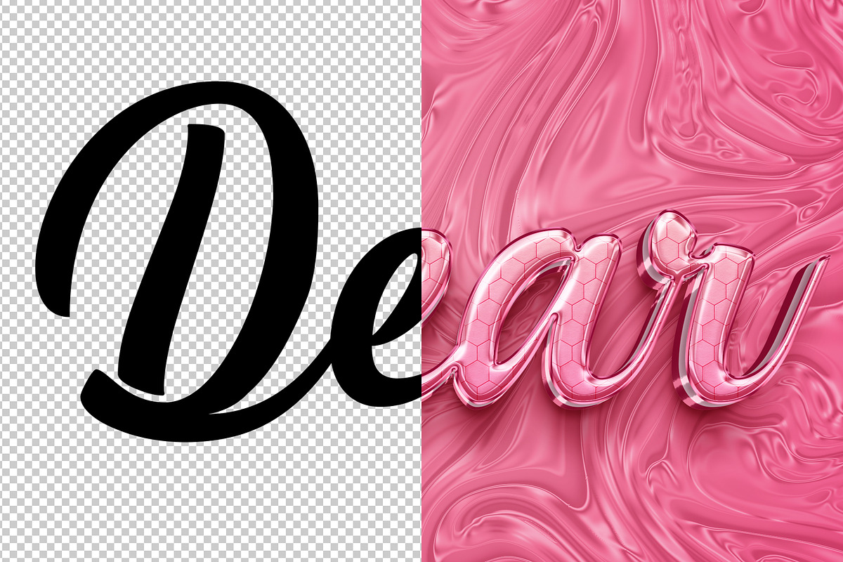 Dear 3D editable text effect, a Layer Style Add-On by Hello Muh (Photo 2 of 2)