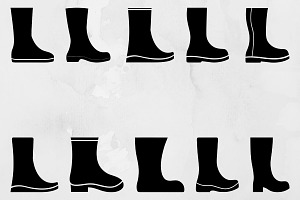 Rain Boots Silhouette SVG, an Object Illustration by newminddesign
