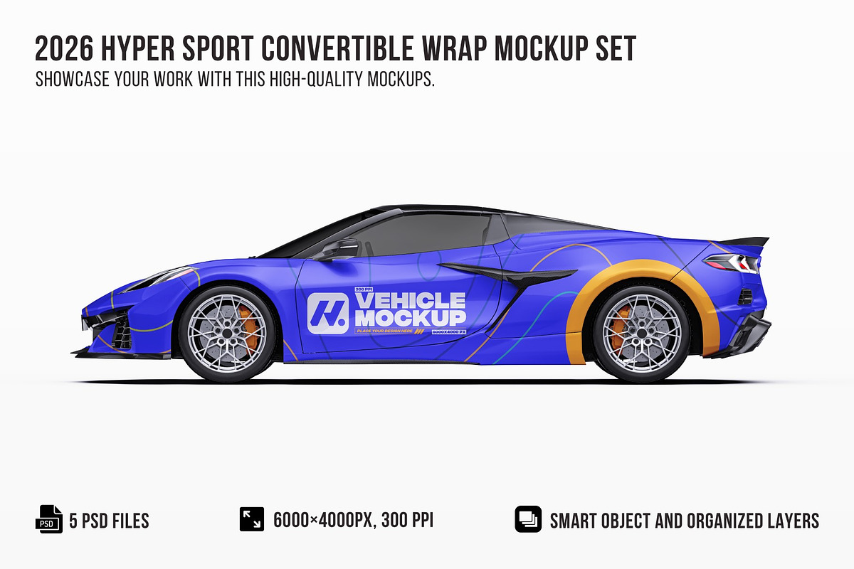 2026 Hyper Sport Convertible Set, an Advertising Mockup by Halal Graphic Studio (Photo 1 of 12)