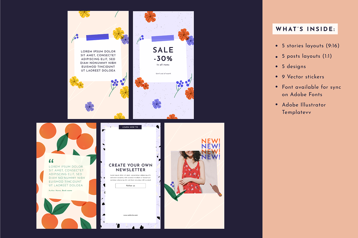 Instagram E-Commerce Templates, a Social Media Template by Marinastu (Photo 3 of 4)
