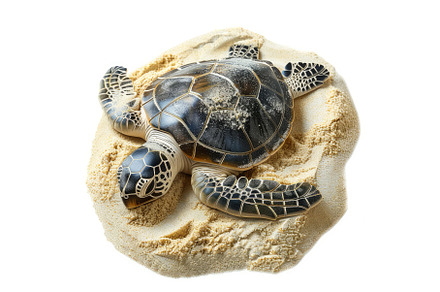 Sea turtle resting on sand, marine, an Animal Photo by Ylivdesign