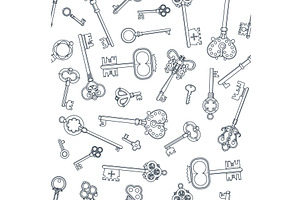 Key pattern. retro keys collection, an Illustration by Onyx