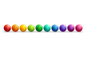 Colorful particles sphere set, an Object Illustration by kotoffei