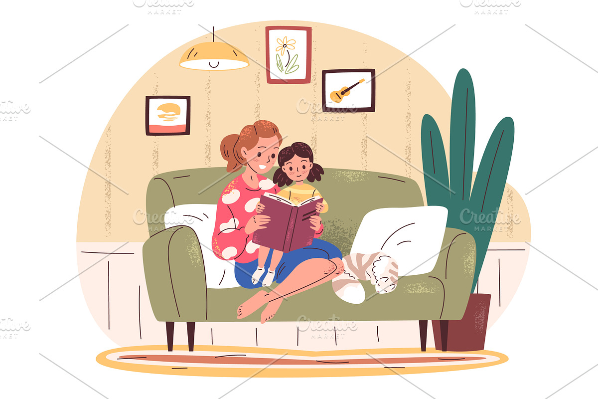 Mother read book. Mom reading, a Sport Illustration by Stock-Smart-Start