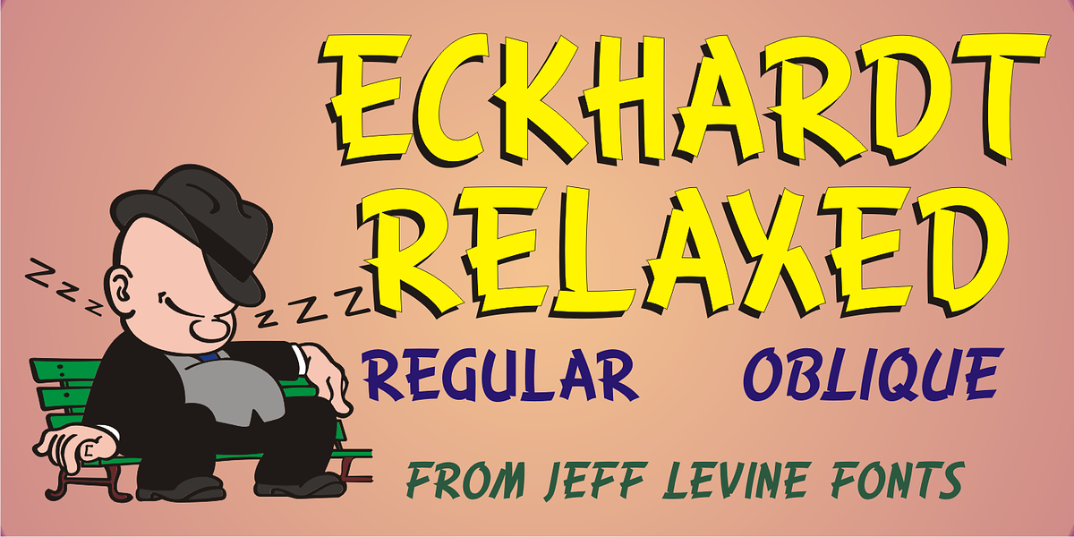 Eckhardt Relaxed JNL, a Handwritten Font by Jeff Levine Fonts