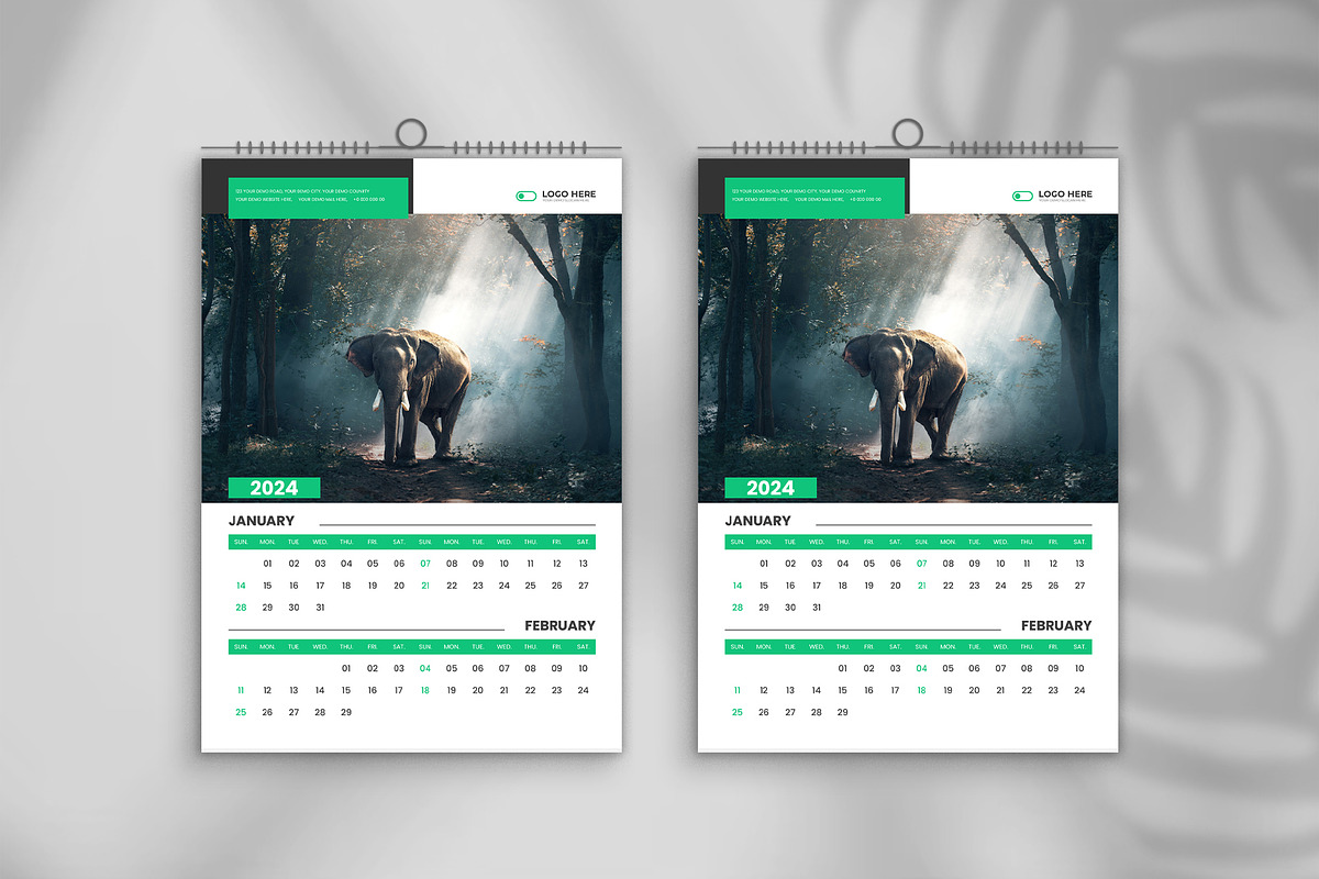 2024 wall calendar design template, a Stationery Template by Tanmoy Topu