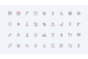 Ecology environment protection icons, an Illustration by Lemberg Vector