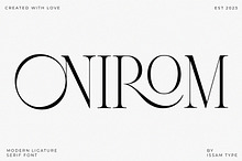 Onirom - Modern ligature serif font