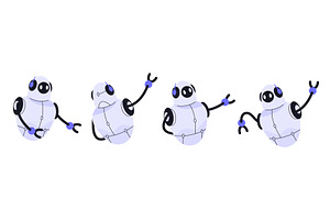 Set of android or robot, cyborg, a Technology Illustration by Elegant Solution