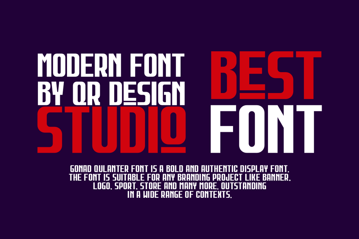 Gonad Qulanter, a Sans Serif Font by QR Design Studio (Photo 5 of 9)