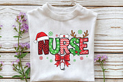 Christmas Nurse Sweatshirt PNG, an Illustration by Craft Nest (Thumbnail 4 of 6)