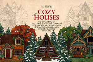 Cozy Houses, an Object Illustration by Ink Stories
