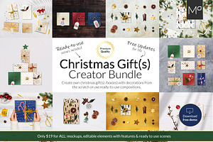 X-mas Gift Creator Bundle Mock-ups