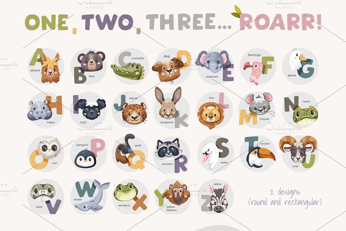 English alphabet posters for kids, an Animal Illustration by Alina Kruss (Photo 7 of 9)