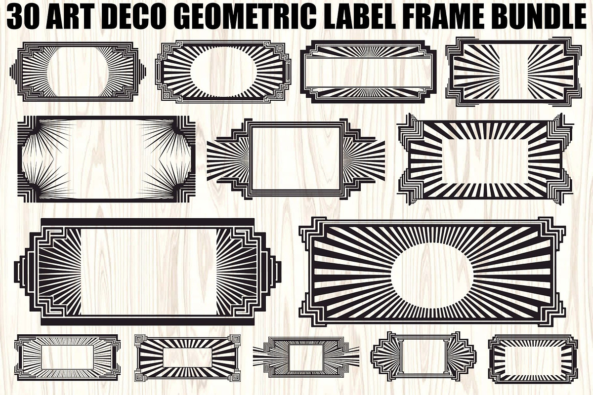 Art Deco Frame SVG Bundle, an Illustration by Creativeshirt (Photo 1 of 31)