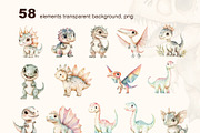 Watercolor dino. Patterns, Clip Art, an Animal Illustration by Pattern + watercolor (Thumbnail 3 of 15)