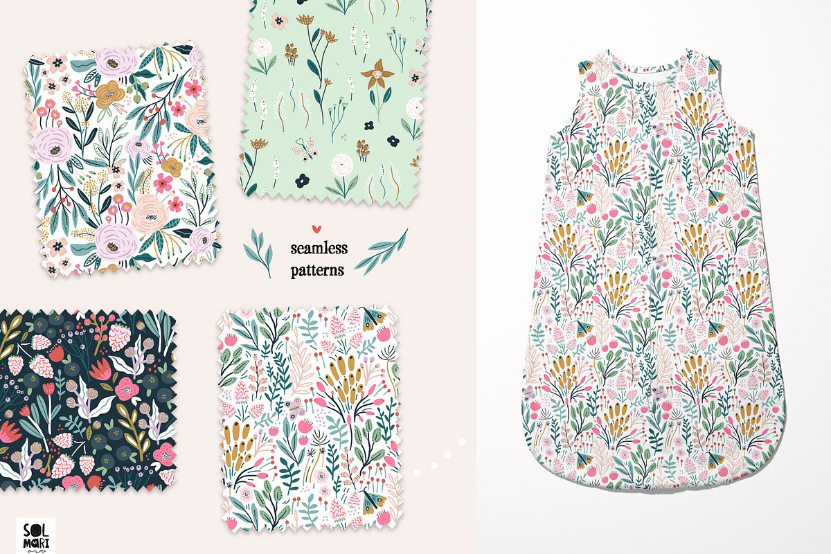 IN THE SUMMER GARDEN floral kit, a Pattern Graphic by solmariart (Photo 3 of 11)