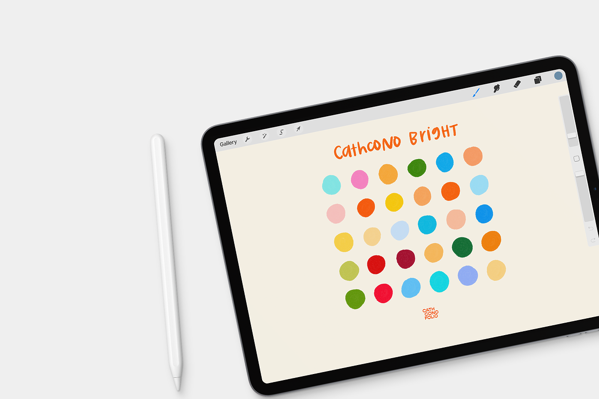 Procreate Color Palette - Bright, a Brush Add-On by cathconofolio