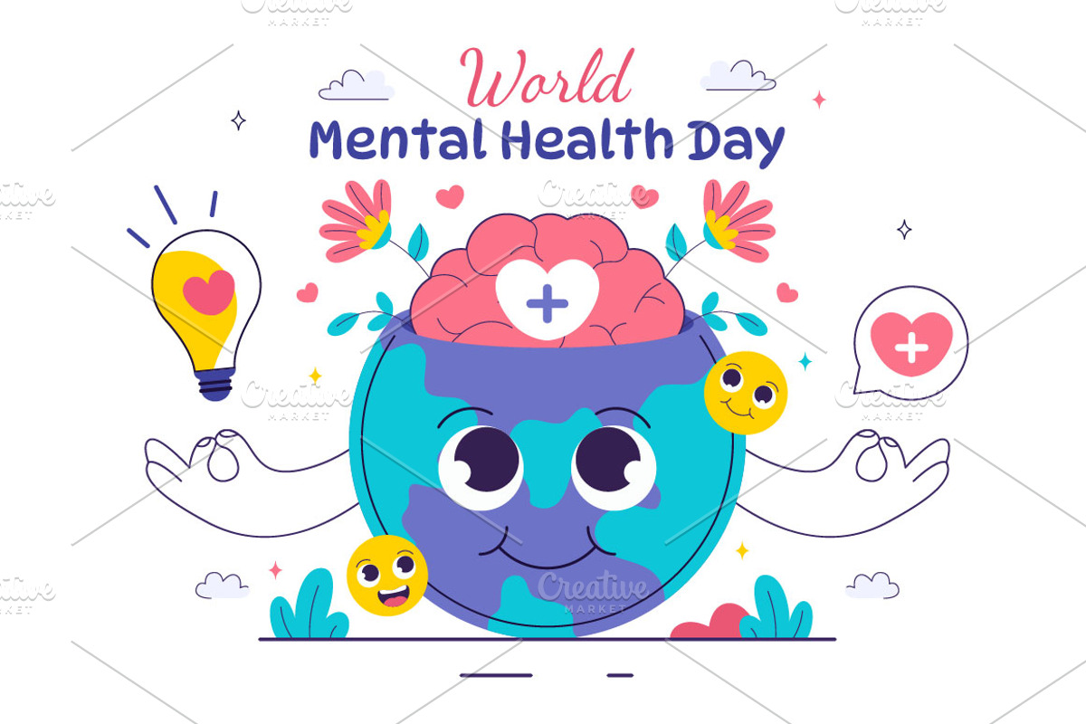 11 Mental Health Day Illustration, a Healthcare Illustration by denayunebgt (Photo 4 of 5)