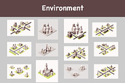 isometric building city and road, an Object Illustration by foxndeer (Thumbnail 1 of 4)