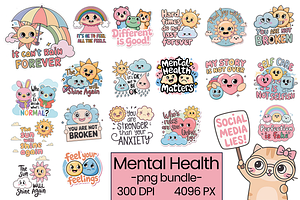 Mental Health PNG Bundle, an Object Graphic by Fun Digital