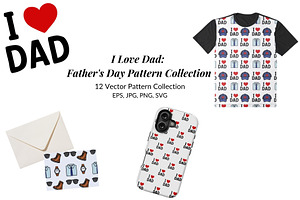 I Love Dad: Father's Day Patterns, a Pattern Graphic by Elatedowl