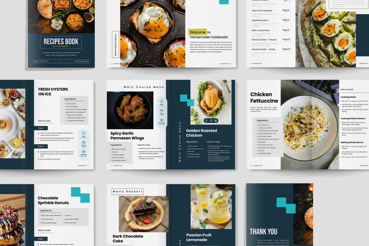 Culinary & Cookbook Recipe Catalog, a Brochure Template by twinstd (Photo 5 of 6)
