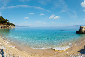 Summer morning Pulebardha beach (Albania)., a Nature Photo by YuriyB