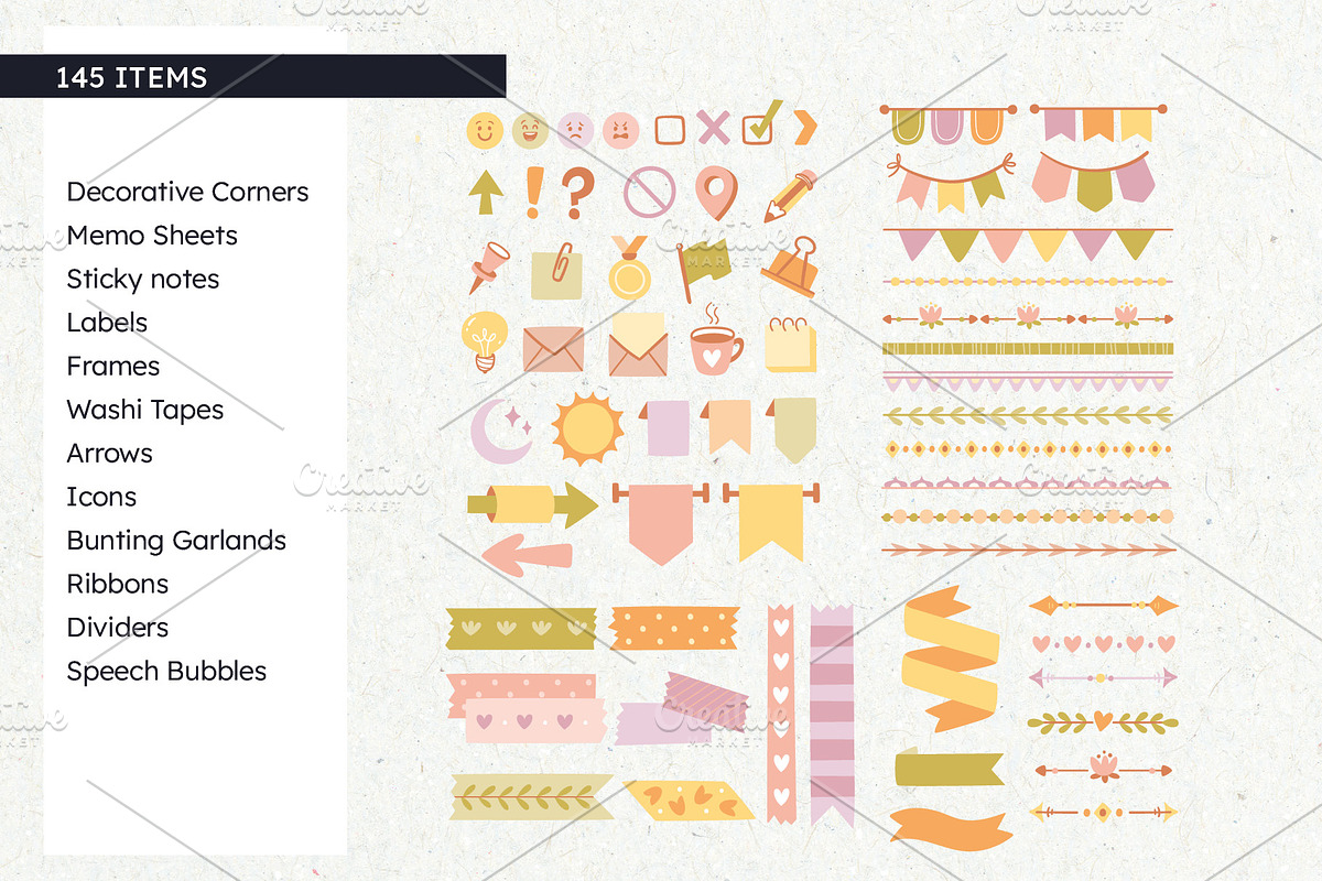 Stationery Set For Digital Planners, a Decorative Illustration by insemar (Photo 3 of 7)