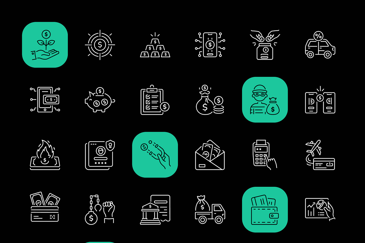Banking Icon Art Set, an Outline Icon by Prosymbols (Photo 8 of 8)