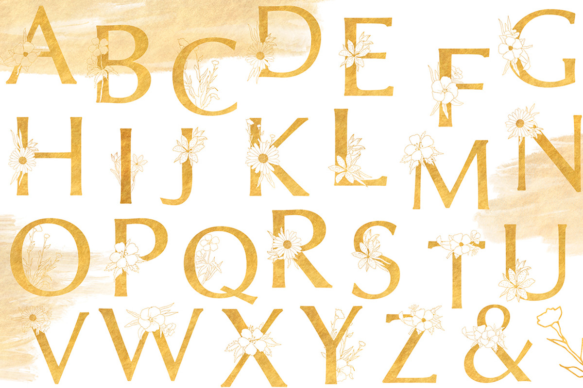 Floral alphabet - ALICE preview 6