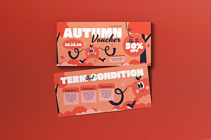 Cream Quirky Autumn Sale Voucher, a Card Template by graphicook