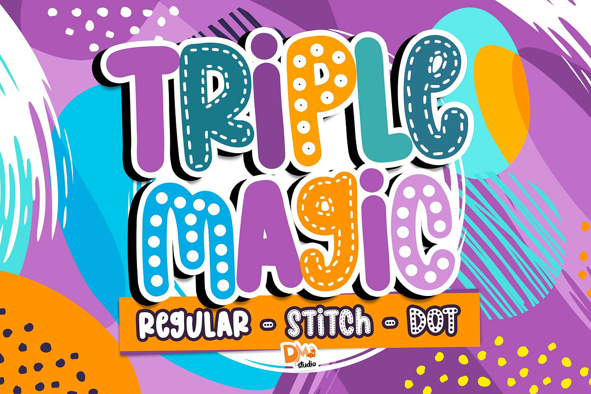 Triple Magic Font, a Handwritten Font by Dm Studio (Photo 1 of 5)