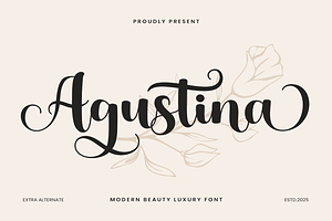 Agustina, a Handwritten Font by Mozatype