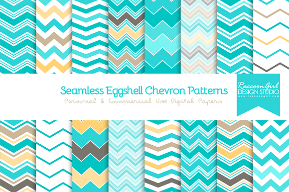 Seamless Eggshell Chevron Patterns preview 2