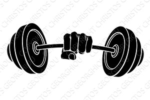 Weight Lifting Fist Hand Holding, an Object Illustration by Christos Georghiou