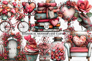 Whimsical Mother's Day Clipart PNG, an Illustration by Canvas Craft