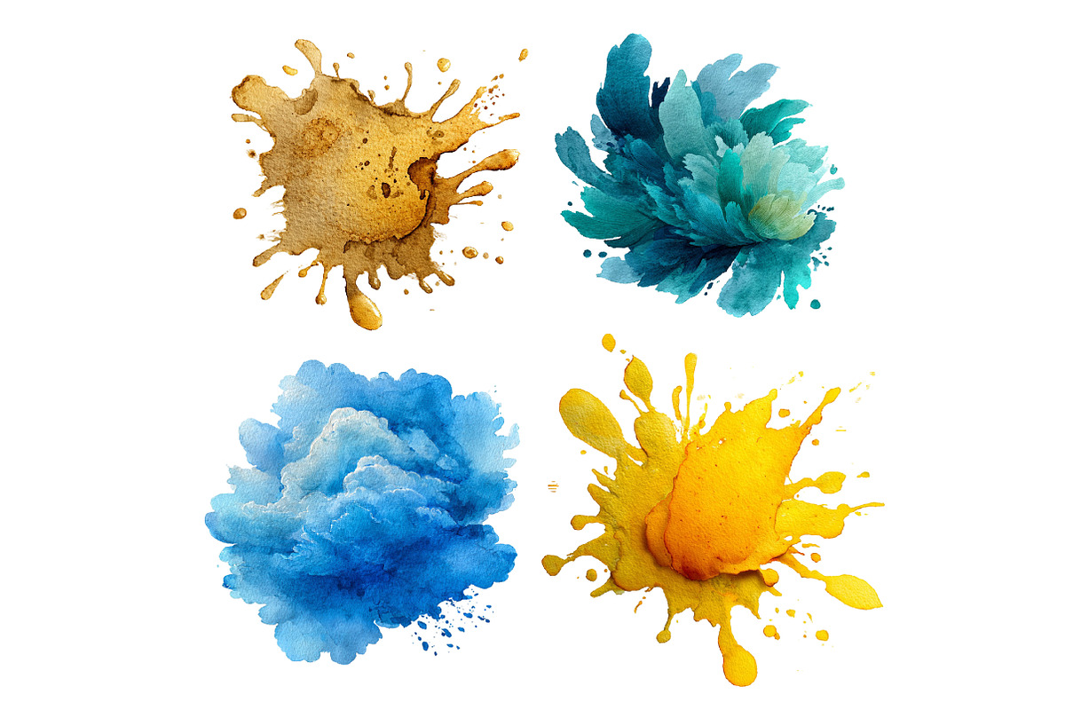 pastel watercolor splash clipart, an Illustration by Designworld (Photo 4 of 5)