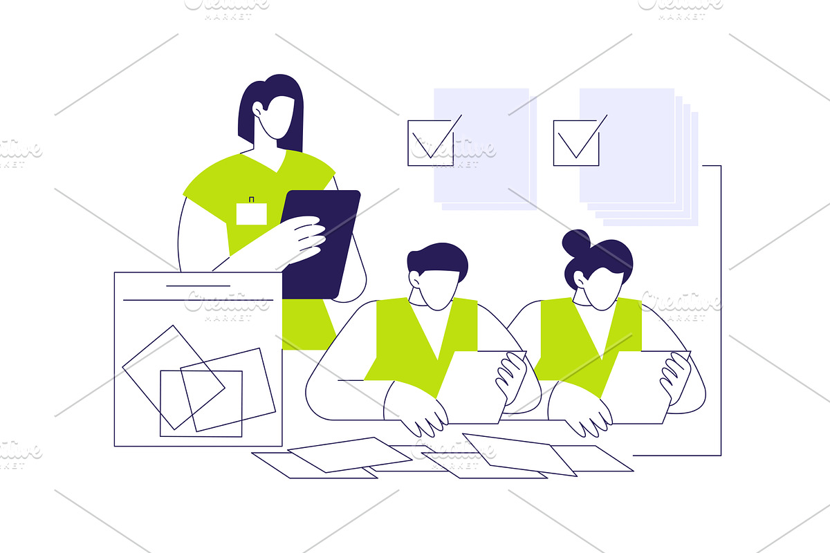 Ballot manual sorting abstract, an Illustration by Visual Generation