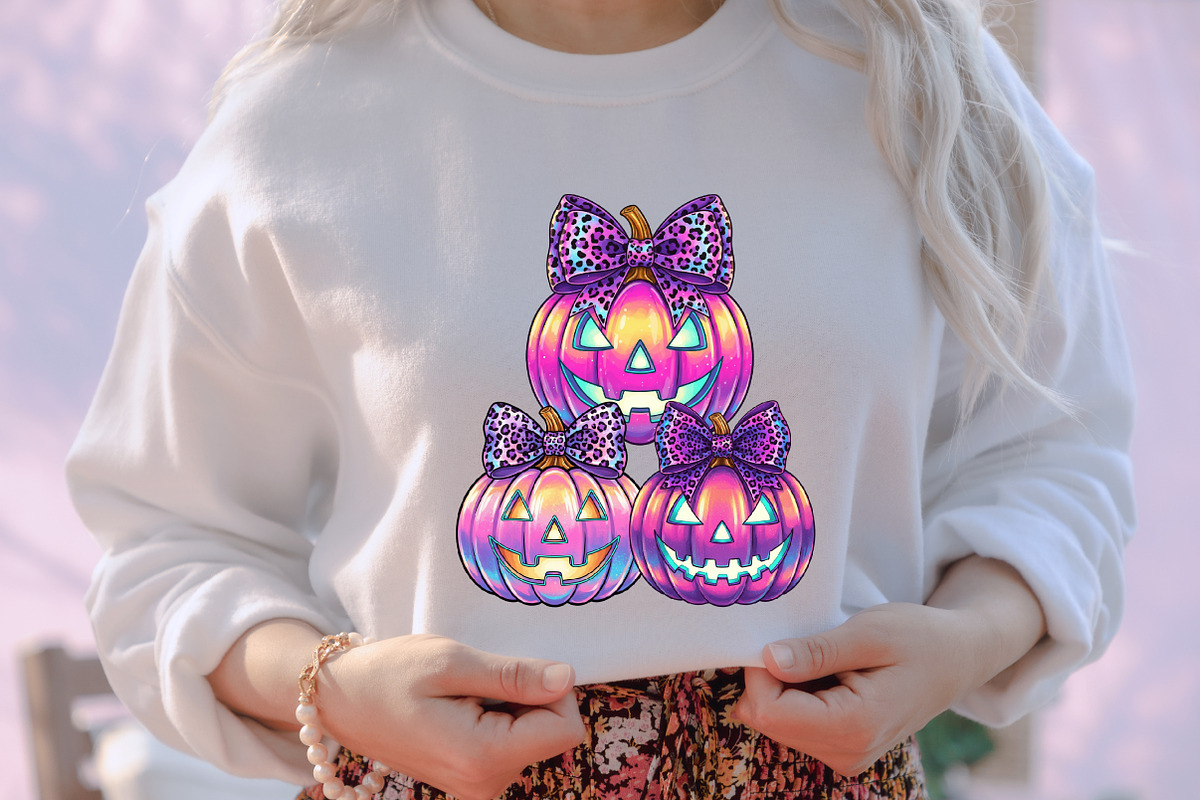 Neon Coquette Halloween Pumpkin PNG, an Illustration by designcity5 (Photo 2 of 7)