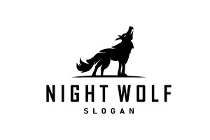 black silhouette design logo wolf, a Branding & Logo Template by Maylianaw28